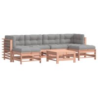 vidaXL 7-tlg. Garten-Lounge-Set mit Kissen Massivholz Douglasie