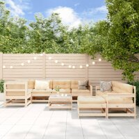 vidaXL 10-tlg. Garten-Lounge-Set mit Kissen Massivholz