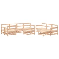 vidaXL 10-tlg. Garten-Lounge-Set mit Kissen Massivholz