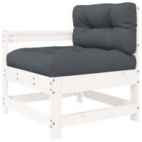 vidaXL 7-tlg. Garten-Lounge-Set mit Kissen Wei&szlig; Massivholz