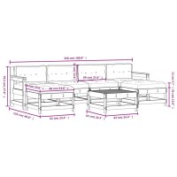 vidaXL 7-tlg. Garten-Lounge-Set mit Kissen Wei&szlig; Massivholz