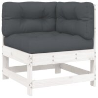 vidaXL 6-tlg. Garten-Lounge-Set mit Kissen Wei&szlig; Massivholz