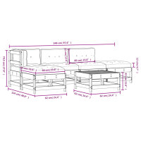 vidaXL 6-tlg. Garten-Lounge-Set mit Kissen Wei&szlig; Massivholz