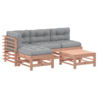 vidaXL 5-tlg. Garten-Lounge-Set mit Kissen Massivholz Douglasie