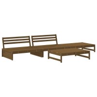 vidaXL 4-tlg. Garten-Lounge-Set mit Kissen Honigbraun Massivholz