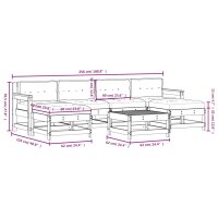 vidaXL 7-tlg. Garten-Lounge-Set mit Kissen Wei&szlig; Massivholz