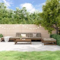 vidaXL 5-tlg. Garten-Lounge-Set mit Kissen Honigbraun Massivholz