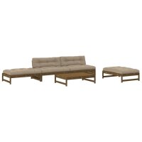 vidaXL 5-tlg. Garten-Lounge-Set mit Kissen Honigbraun Massivholz