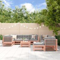 vidaXL 10-tlg. Garten-Lounge-Set mit Kissen Massivholz...