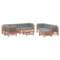 vidaXL 10-tlg. Garten-Lounge-Set mit Kissen Massivholz...