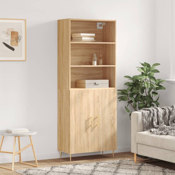 vidaXL Highboard Sonoma-Eiche 69,5x34x180 cm Holzwerkstoff