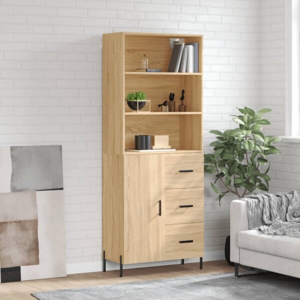 vidaXL Highboard Sonoma-Eiche 69,5x34x180 cm Holzwerkstoff