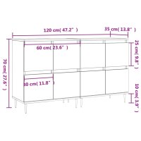 vidaXL Sideboards 2 Stk. Betongrau Holzwerkstoff