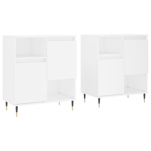 vidaXL Sideboards 2 Stk. Wei&szlig; Holzwerkstoff