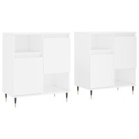 vidaXL Sideboards 2 Stk. Wei&szlig; Holzwerkstoff