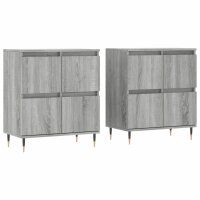 vidaXL Sideboards 2 Stk. Grau Sonoma Holzwerkstoff