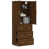 vidaXL Highboard Braun Eichen-Optik 69,5x34x180 cm Holzwerkstoff