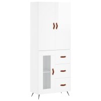 vidaXL Highboard Hochglanz-Weiß 69,5x34x180 cm...