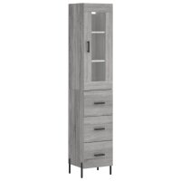 vidaXL Highboard Grau Sonoma 34,5x34x180 cm Holzwerkstoff