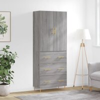 vidaXL Highboard Grau Sonoma 69,5x34x180 cm Holzwerkstoff