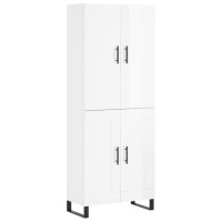 vidaXL Highboard Hochglanz-Weiß 69,5x34x180 cm...