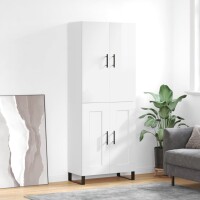 vidaXL Highboard Hochglanz-Weiß 69,5x34x180 cm...