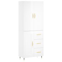 vidaXL Highboard Hochglanz-Wei&szlig; 69,5x34x180 cm Holzwerkstoff