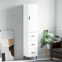 vidaXL Highboard Hochglanz-Weiß 34,5x34x180 cm...