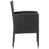 vidaXL 5-tlg. Garten-Essgruppe Schwarz Poly Rattan und Stahl