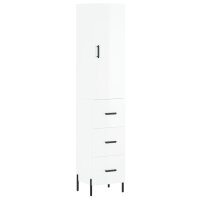 vidaXL Highboard Hochglanz-Weiß 34,5x34x180 cm...