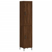 vidaXL Highboard Braun Eichen-Optik 34,5x34x180 cm Holzwerkstoff