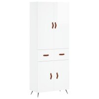 vidaXL Highboard Hochglanz-Wei&szlig; 69,5x34x180 cm Holzwerkstoff