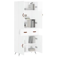 vidaXL Highboard Hochglanz-Wei&szlig; 69,5x34x180 cm Holzwerkstoff