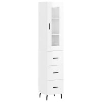 vidaXL Highboard Hochglanz-Wei&szlig; 34,5x34x180 cm Holzwerkstoff