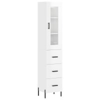 vidaXL Highboard Hochglanz-Weiß 34,5x34x180 cm...