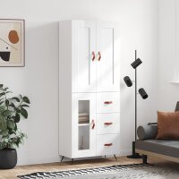 vidaXL Highboard Hochglanz-Wei&szlig; 69,5x34x180 cm Holzwerkstoff