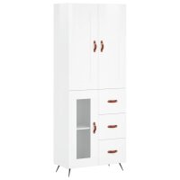 vidaXL Highboard Hochglanz-Wei&szlig; 69,5x34x180 cm Holzwerkstoff