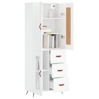 vidaXL Highboard Hochglanz-Wei&szlig; 69,5x34x180 cm Holzwerkstoff