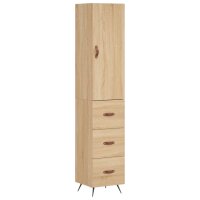 vidaXL Highboard Sonoma-Eiche 34,5x34x180 cm Holzwerkstoff