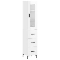 vidaXL Highboard Hochglanz-Weiß 34,5x34x180 cm...