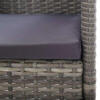 vidaXL 5-tlg. Garten-Essgruppe Grau und Schwarz Poly Rattan und Stahl