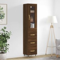 vidaXL Highboard Braun Eichen-Optik 34,5x34x180 cm...