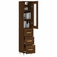 vidaXL Highboard Braun Eichen-Optik 34,5x34x180 cm Holzwerkstoff