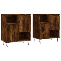 vidaXL Sideboards 2 Stk. R&auml;uchereiche Holzwerkstoff