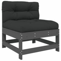 vidaXL 8-tlg. Garten-Lounge-Set mit Kissen Grau Massivholz