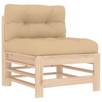 vidaXL 5-tlg. Garten-Lounge-Set mit Kissen Massivholz