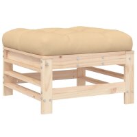 vidaXL 5-tlg. Garten-Lounge-Set mit Kissen Massivholz