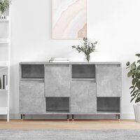 vidaXL Sideboards 2 Stk. Betongrau Holzwerkstoff