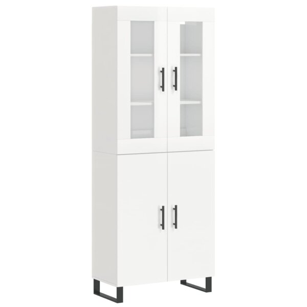 vidaXL Highboard Hochglanz-Wei&szlig; 69,5x34x180 cm Holzwerkstoff