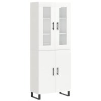 vidaXL Highboard Hochglanz-Weiß 69,5x34x180 cm...